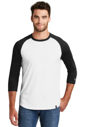 New Era Heritage Blend 3/4-Sleeve Baseball Raglan Tee NEA104 Black/ White