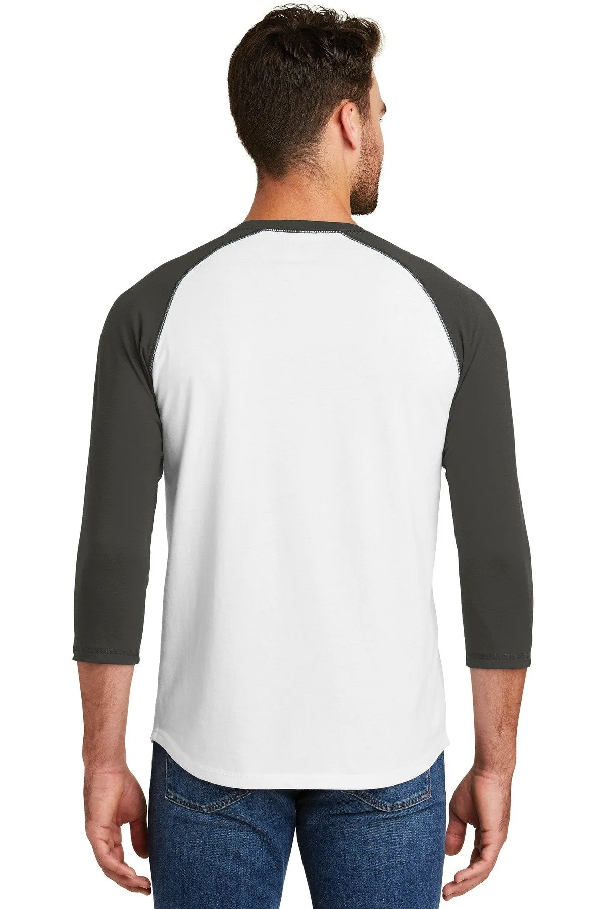 New Era Heritage Blend 3/4-Sleeve Baseball Raglan Tee NEA104 Graphite/ White