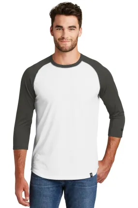 New Era Heritage Blend 3/4-Sleeve Baseball Raglan Tee NEA104 Graphite/ White