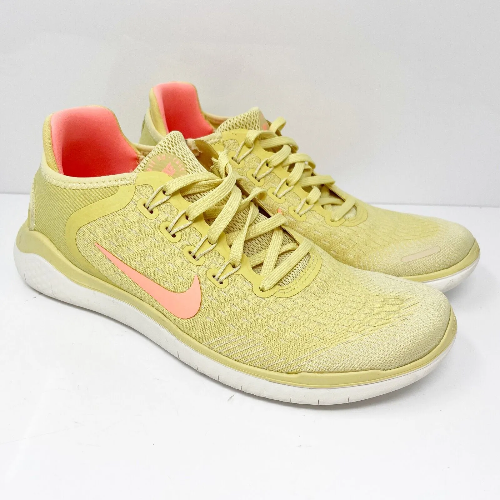 Nike Womens Free RN 2018 AO1911-700 Yellow Running Shoes Sneakers Size 7.5