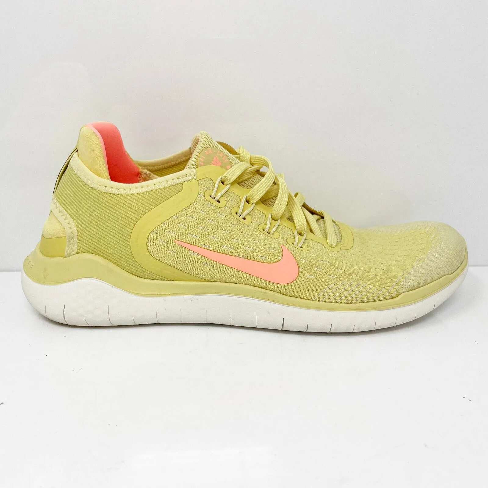 Nike Womens Free RN 2018 AO1911-700 Yellow Running Shoes Sneakers Size 7.5