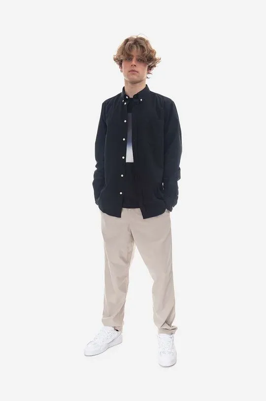 Norse Projects cotton shirt Anton Light Twill men's navy blue color