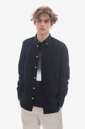 Norse Projects cotton shirt Anton Light Twill men's navy blue color