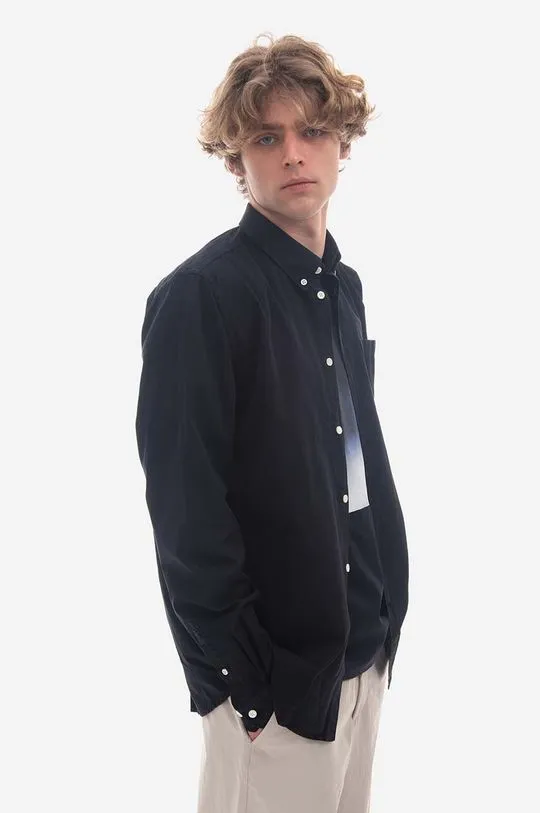 Norse Projects cotton shirt Anton Light Twill men's navy blue color