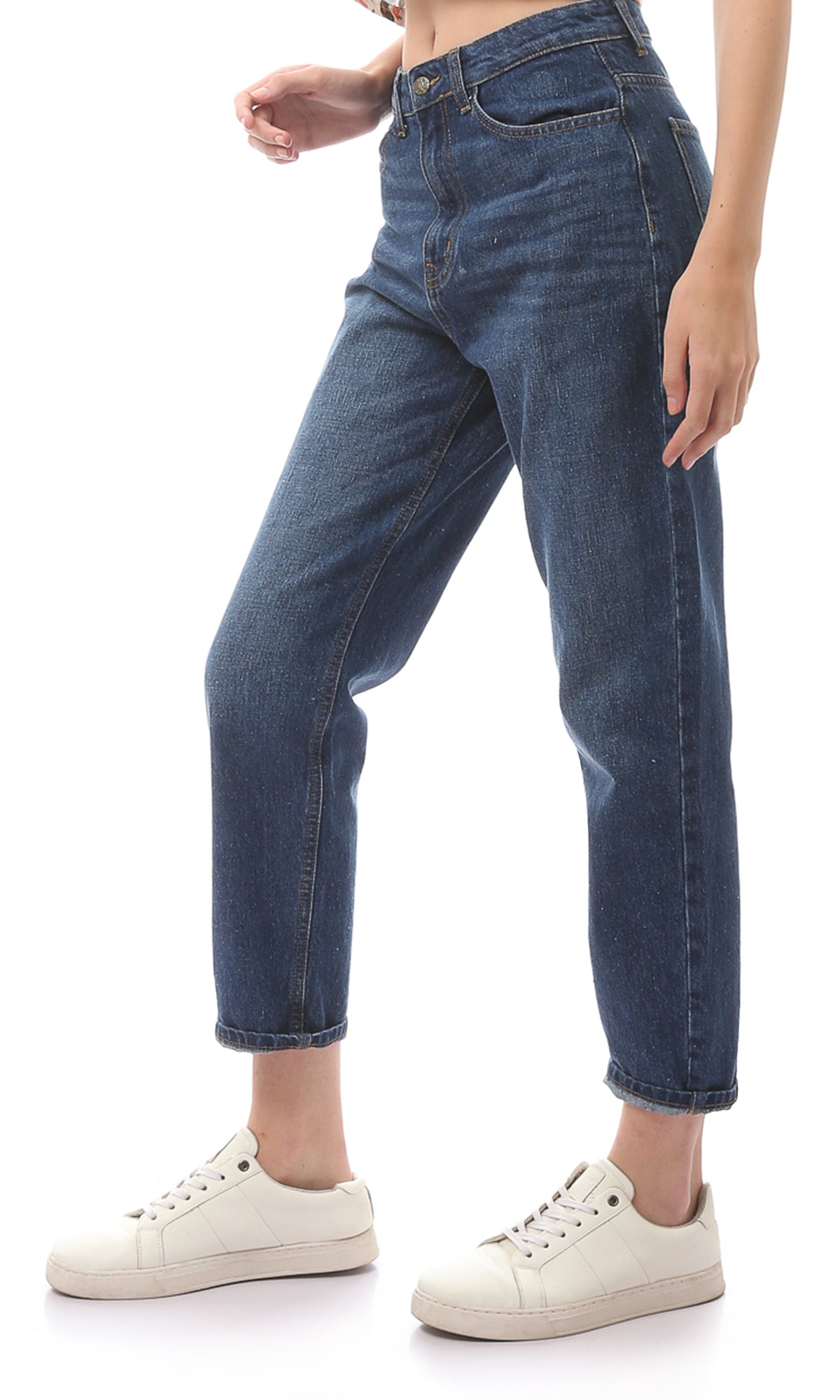 O168634 Regular Fit Solid Blue Jeans