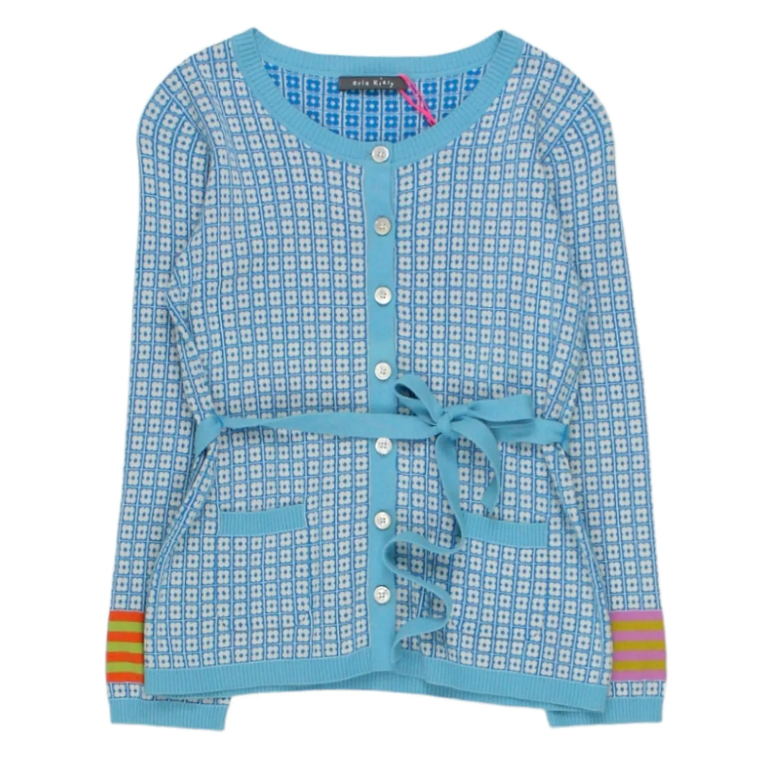 Orla Kiely Blue Floral Grid Cardigan