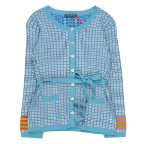 Orla Kiely Blue Floral Grid Cardigan