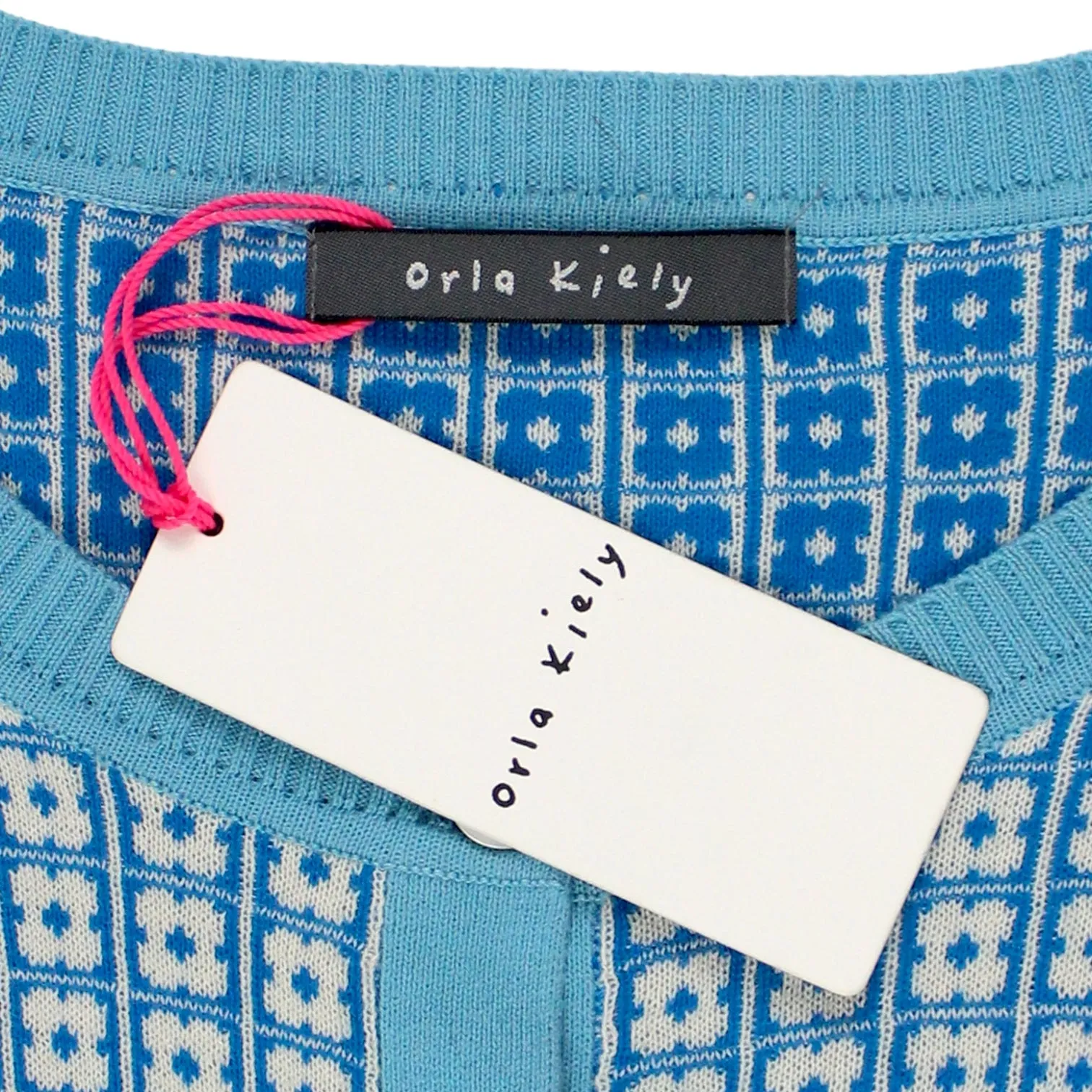 Orla Kiely Blue Floral Grid Cardigan