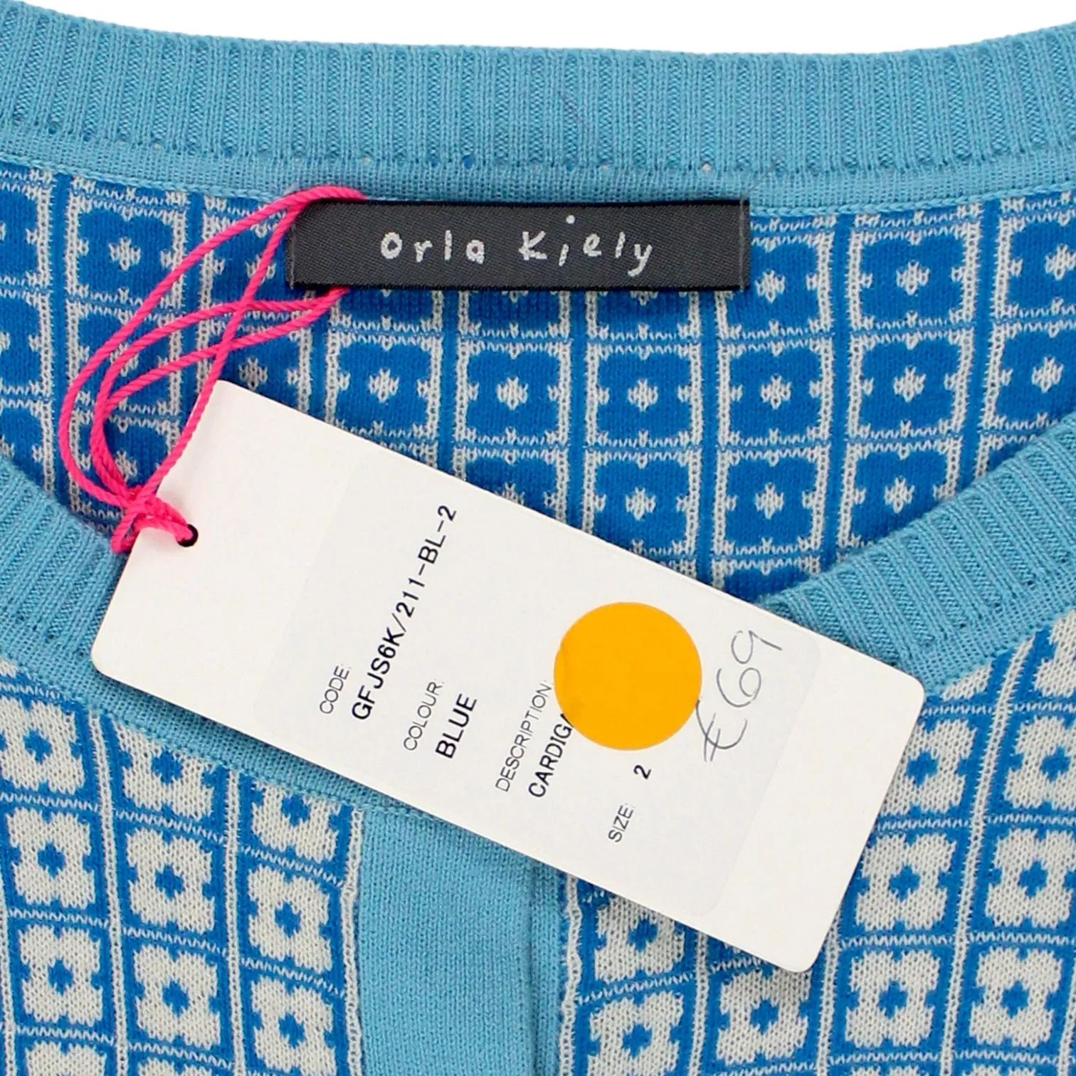 Orla Kiely Blue Floral Grid Cardigan