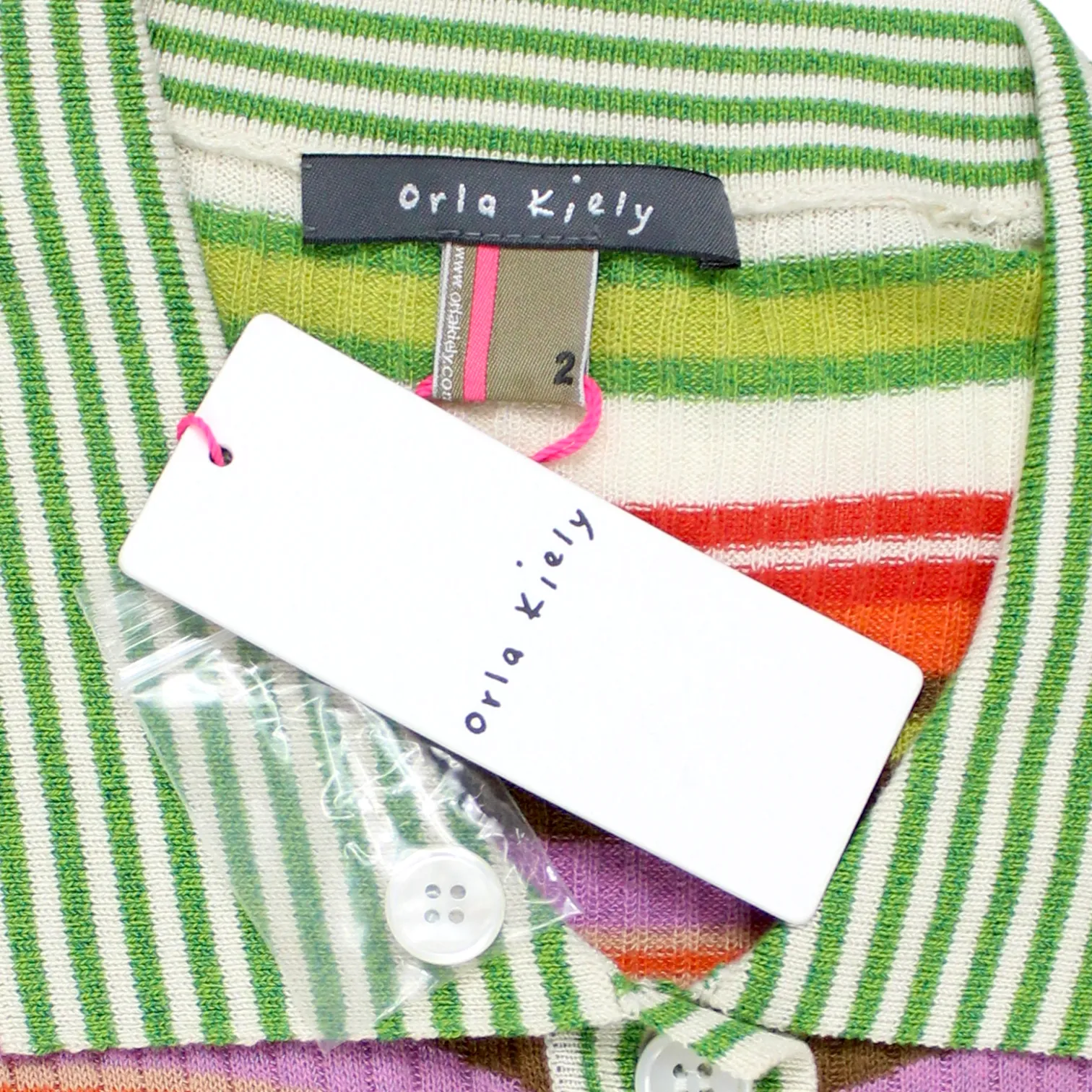 Orla Kiely Green/Multi Stripe Cardigan