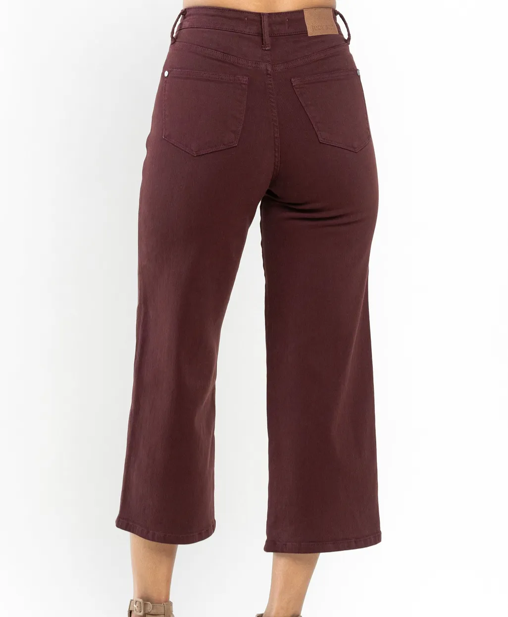 Oxblood Cropped Denim