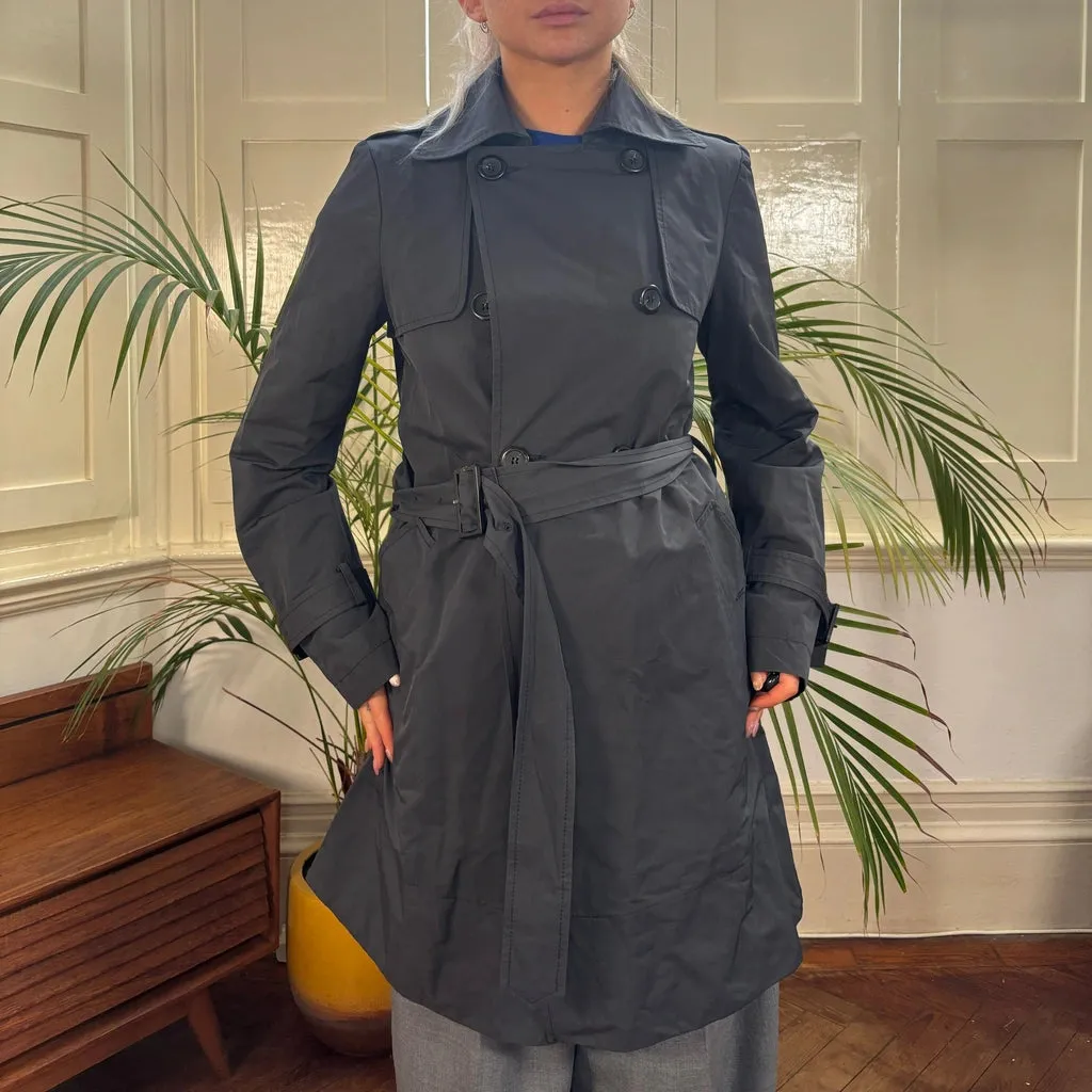 P One Trench Coat - Medium Grey Cotton Blend