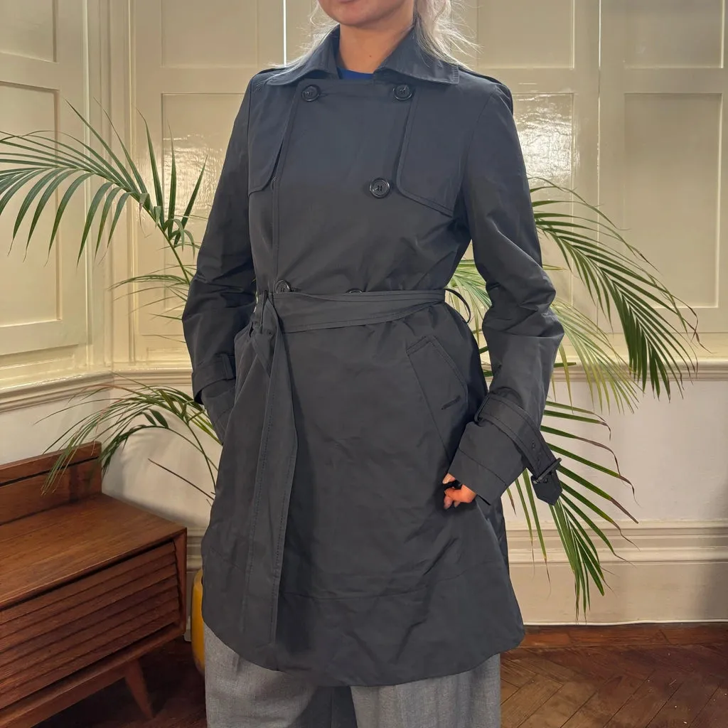 P One Trench Coat - Medium Grey Cotton Blend