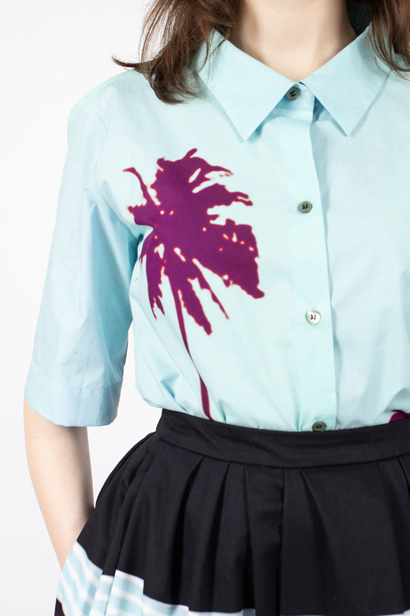 Palm Printed Shirt Blue/Purple