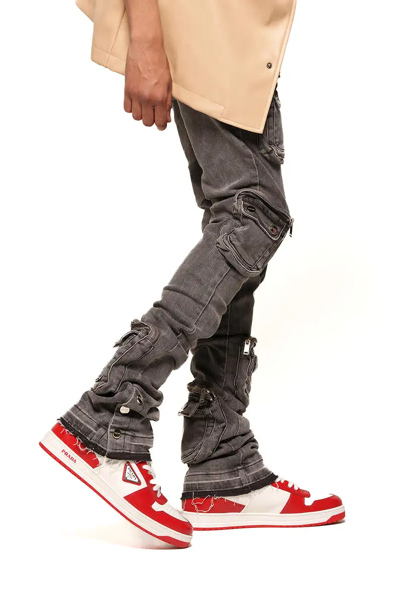 PHEELINGS JOURNEY TO GREATNESS FLARE STACK DENIM (CHARCOAL GREY)