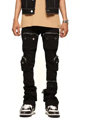 PHEELINGS JOURNEY TO GREATNESS FLARE STACK DENIM (JET BLACK)