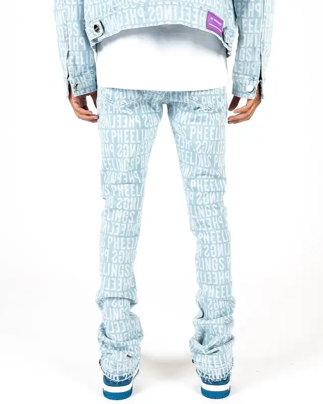 PHEELINGS ON MY MIND FLARE STACK DENIM (LIGHT BLUE)