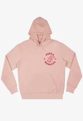 Pizza Monster Graphic Hoodie in Peach