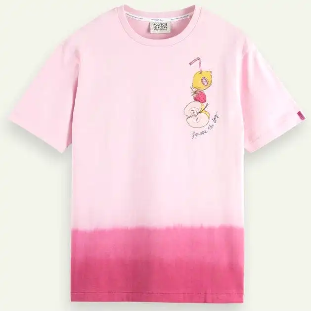 Scotch & Soda Dip Dyed Summer Artwork Tee (Stone Pink) 172303