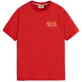 Scotch & Soda Front Back Artwork Tee (Boat Red) 175646