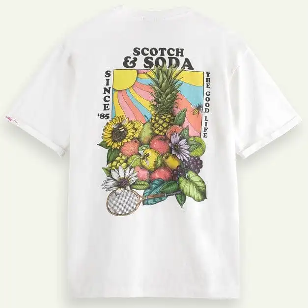 Scotch & Soda Relaxed Fit Artwork Tee (White) 172304