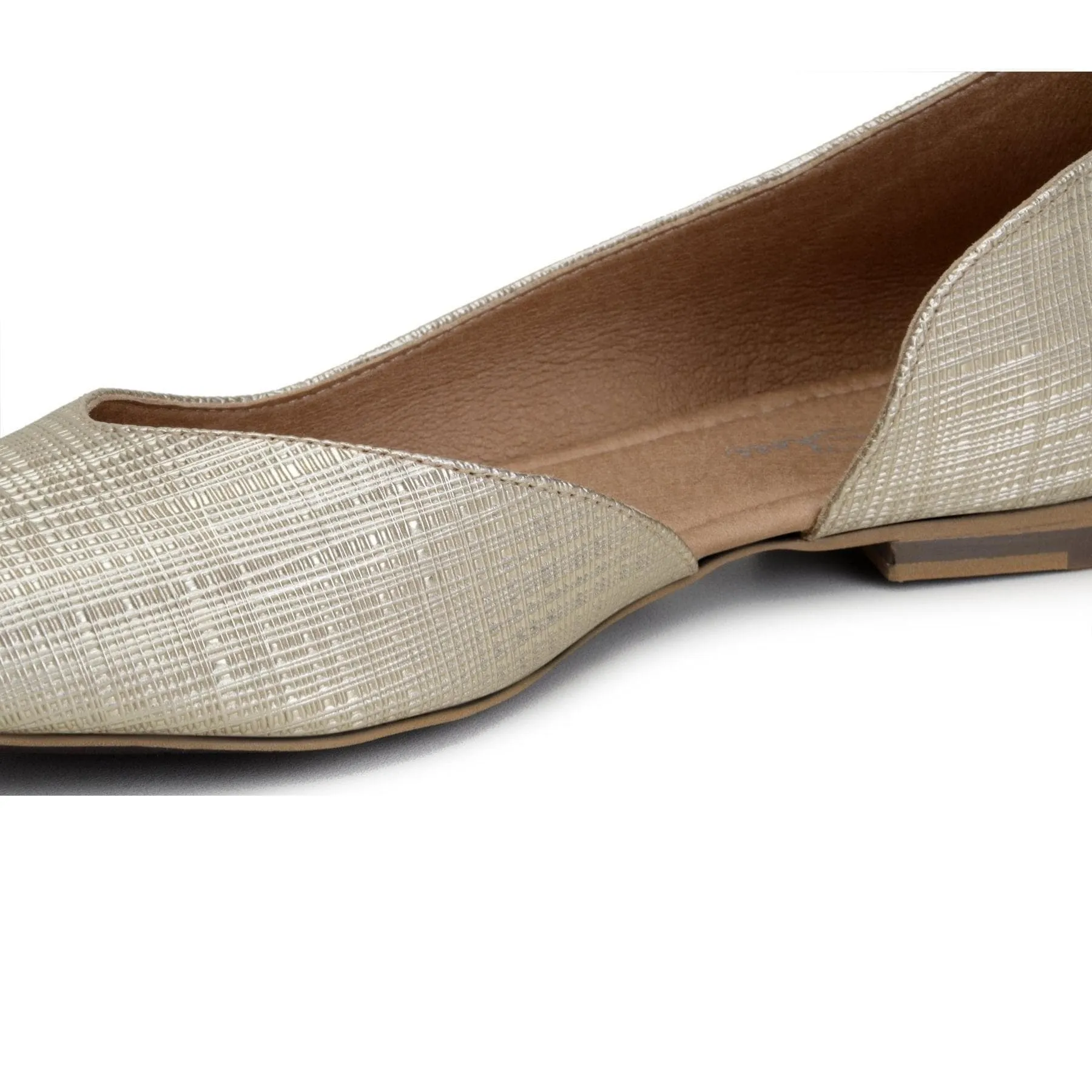 'Serena' women's platinum flat by Zette Shoes