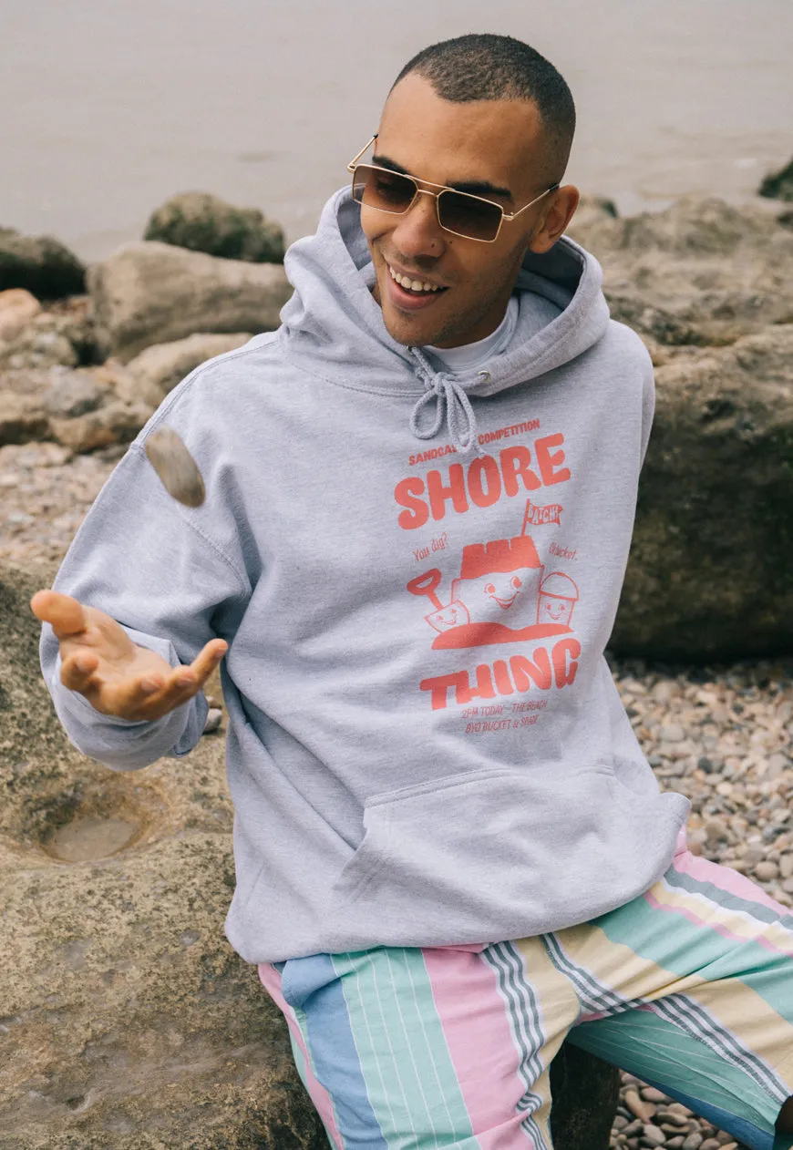 Shore Thing Men's Slogan Hoodie With Sandcastle Graphic