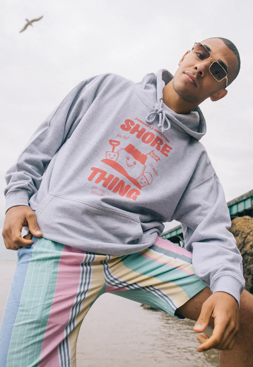 Shore Thing Men's Slogan Hoodie With Sandcastle Graphic