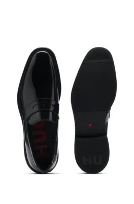 Slip-on penny loafers in patent leather