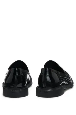 Slip-on penny loafers in patent leather