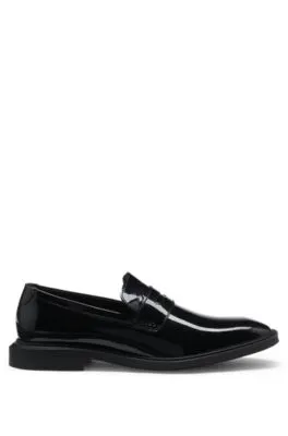 Slip-on penny loafers in patent leather