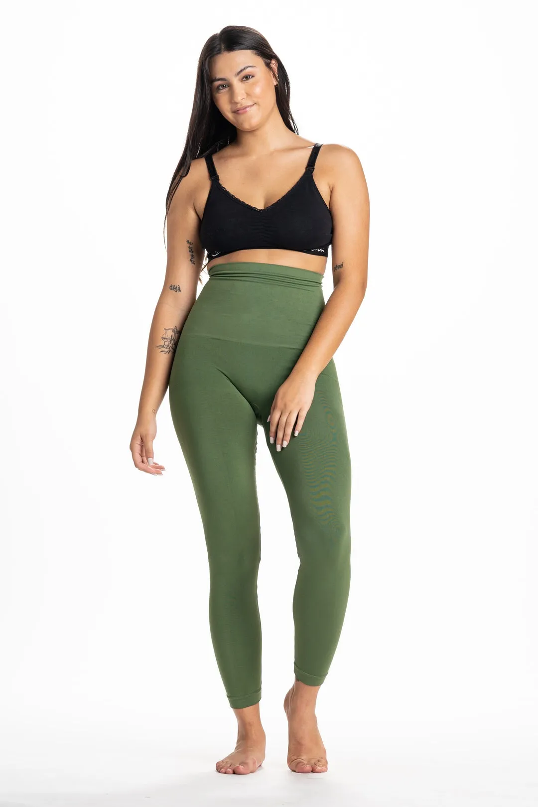 Snapback Postpartum Leggings - Olive