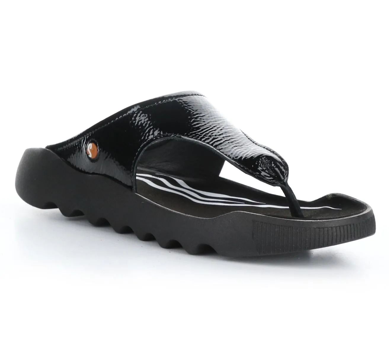 Softino's Patent Leather Slip On Sandal - Wahl