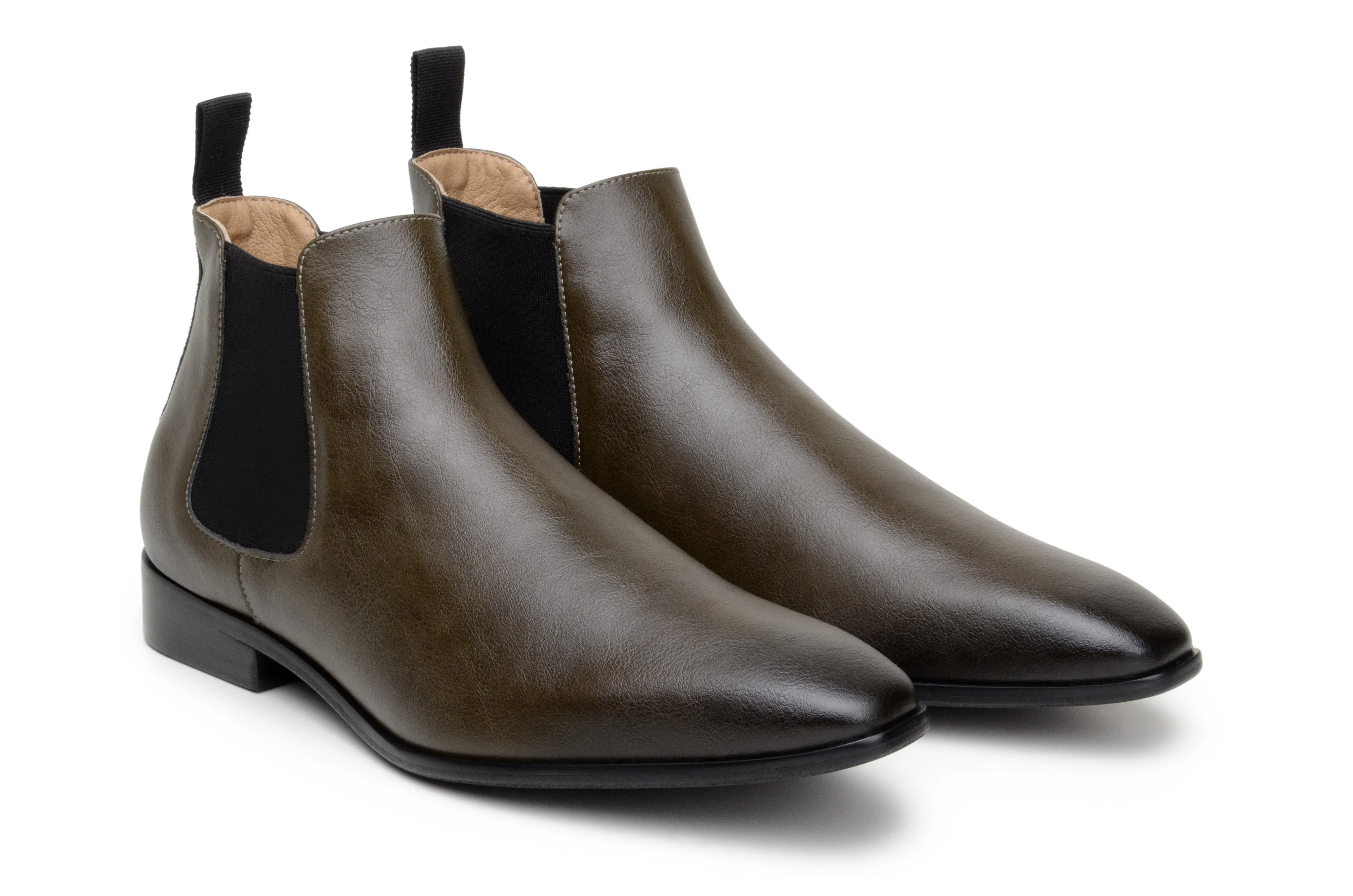 'Sterling' men's vegan Chelsea by Zette Shoes - olive