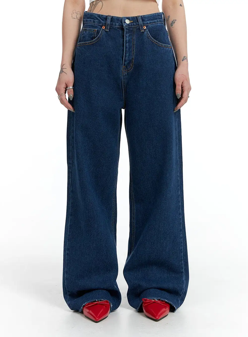 Straight Fit Blue Jeans IF423