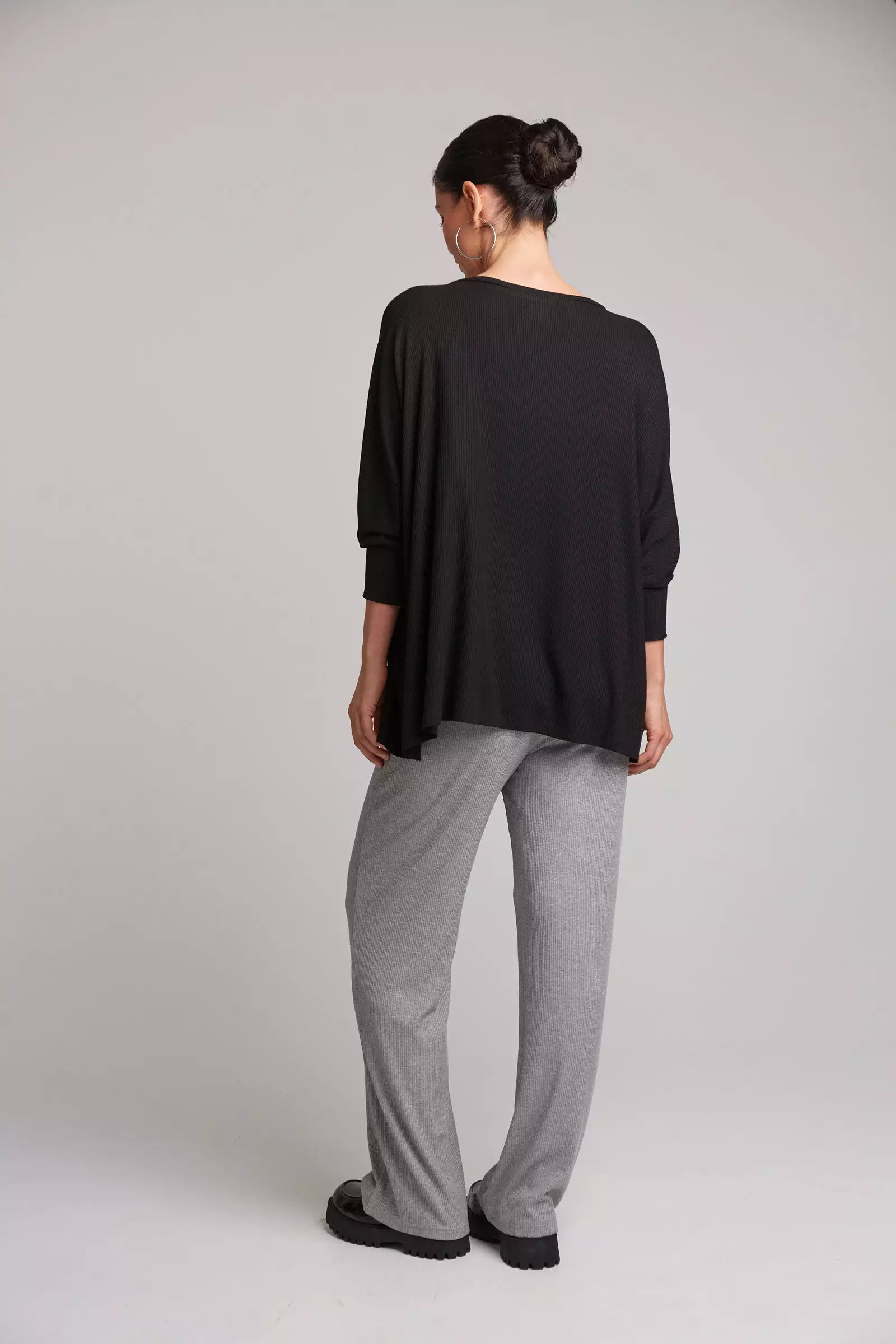 Studio Jersey Top - Rib Black