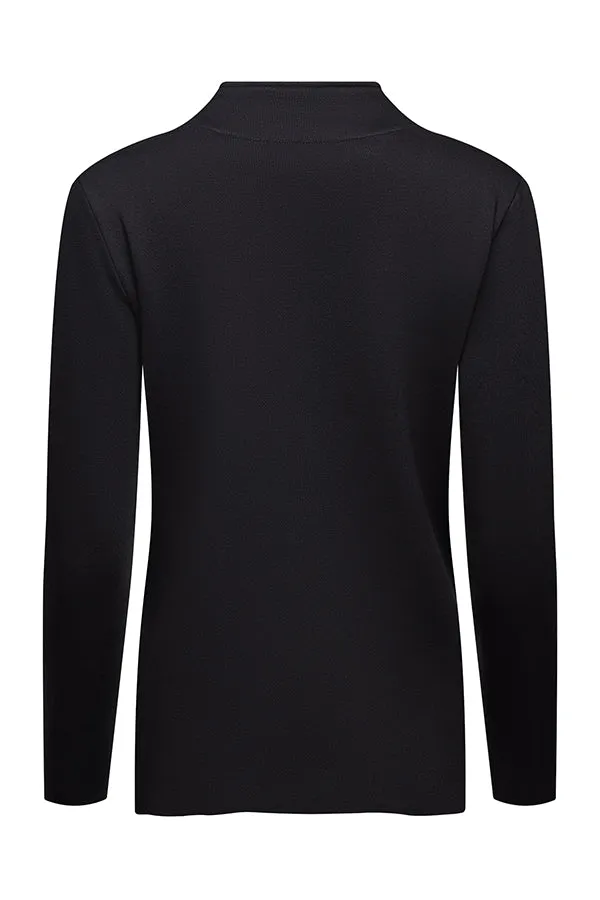 The Megan Long Sleeved Topin Black