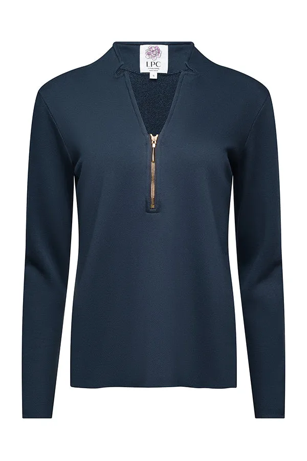 The Megan Long Sleeved Topin Carbon Navy