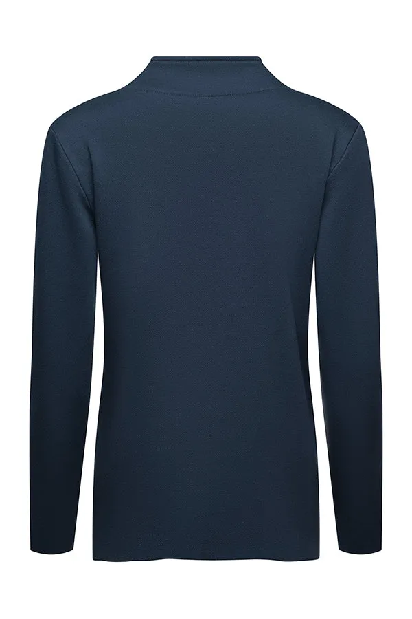 The Megan Long Sleeved Topin Carbon Navy