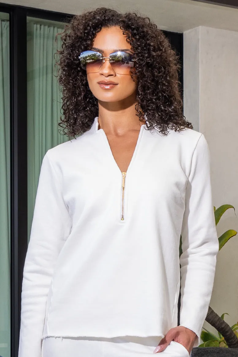 The Megan Long Sleeved Topin White