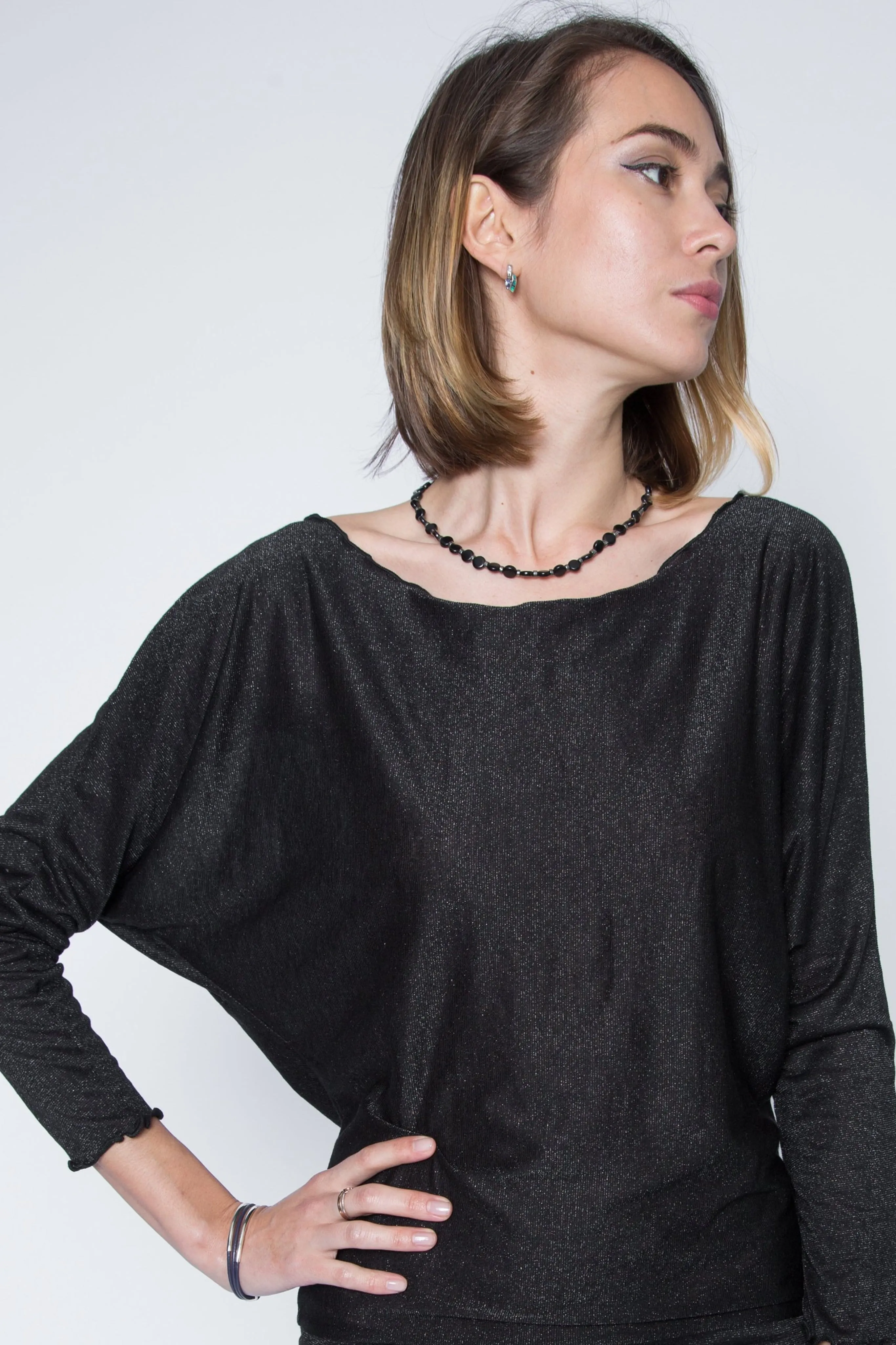 Three Quarter Dolman Sleeve Top in Tencel Jersey