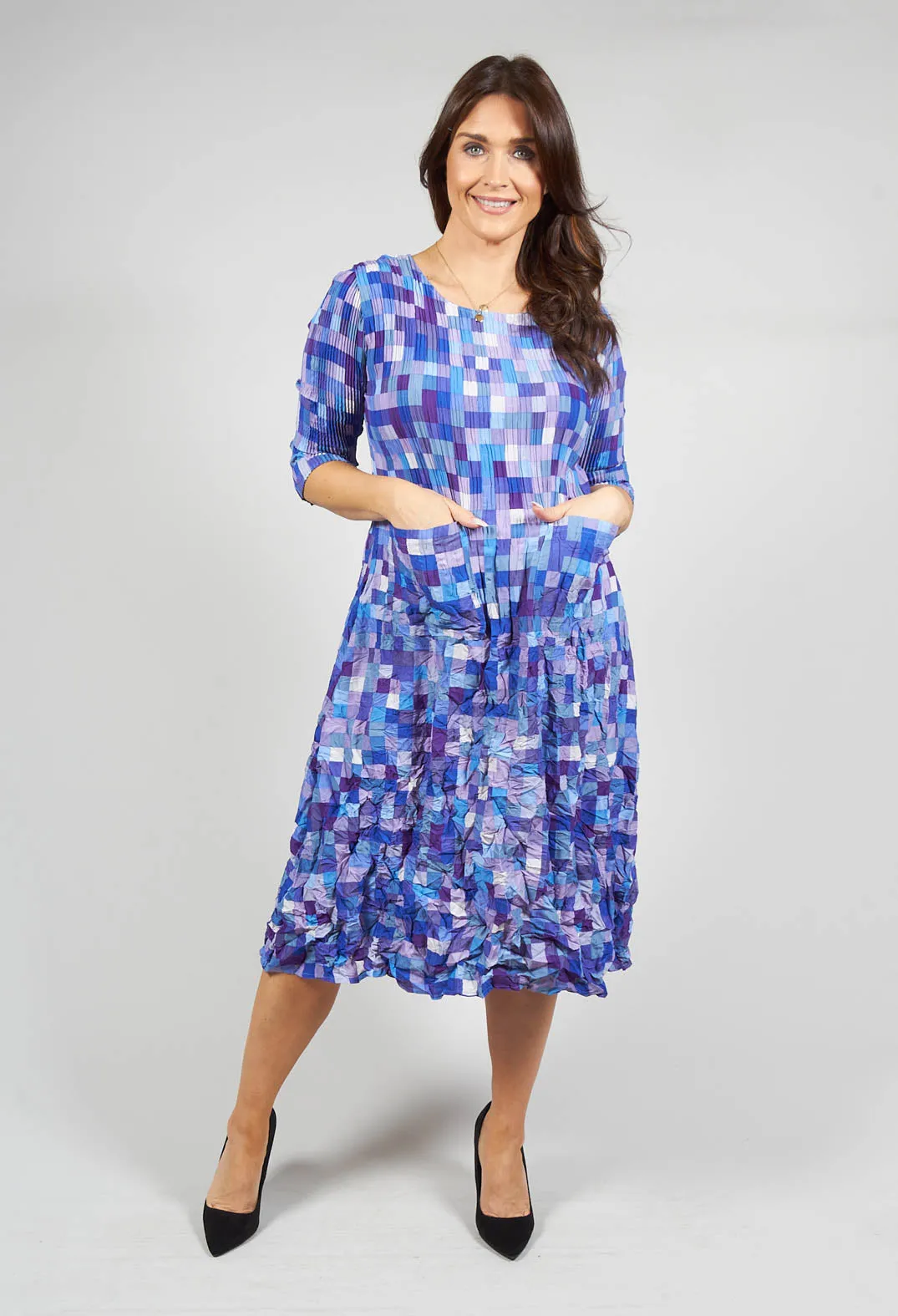 Three Quarter Sleeve Smash Dress in Deppo