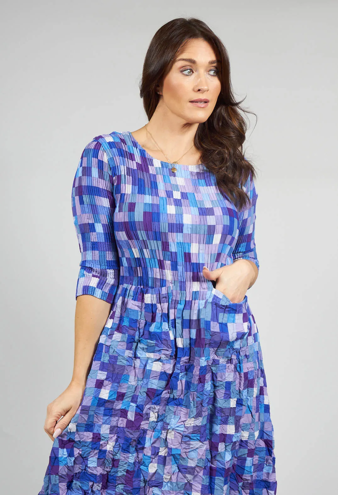 Three Quarter Sleeve Smash Dress in Deppo