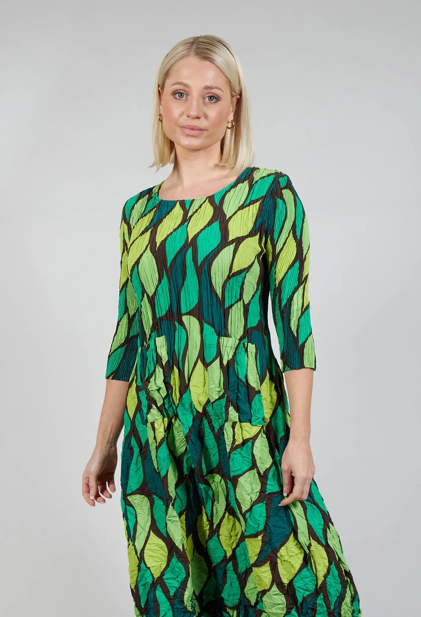 Three Quarter Sleeve Smash Dress in Jungle