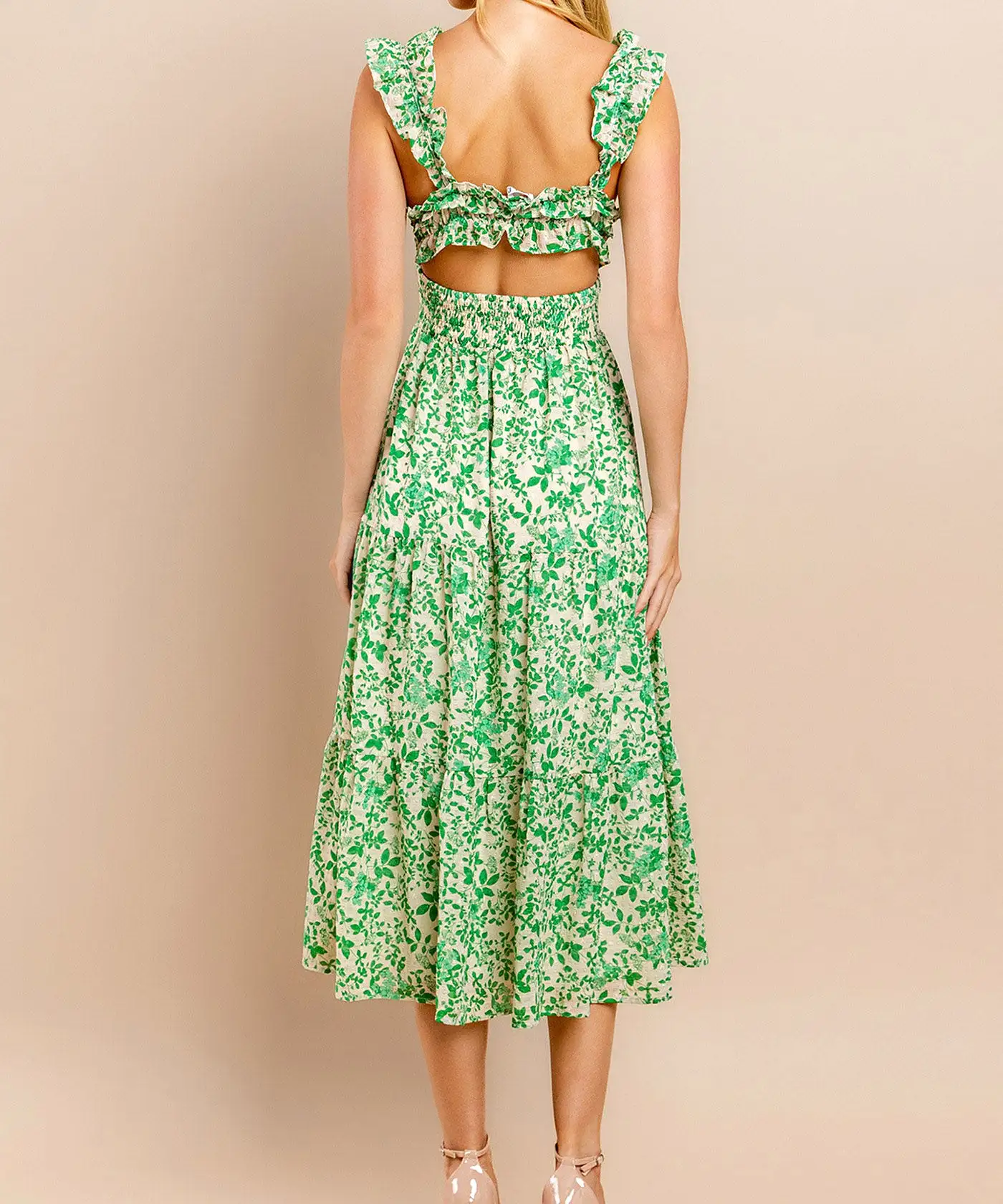 Tiered Midi Dress - Green