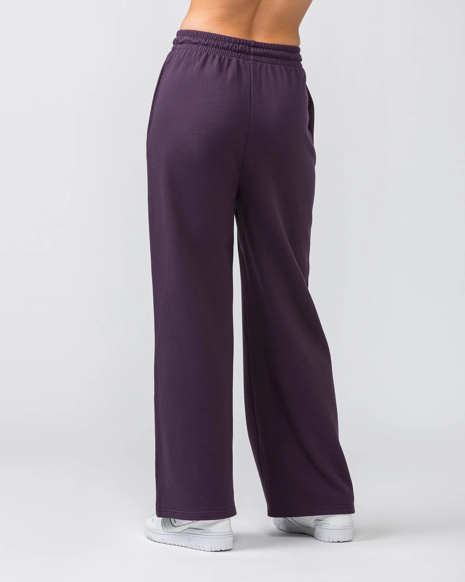 Timeless Wide Leg Trackies - Midnight Plum