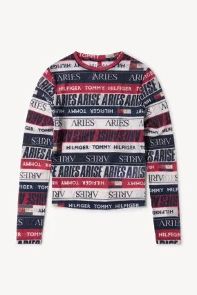 Tommy x Aries Logo Sheer Long Sleeve Top