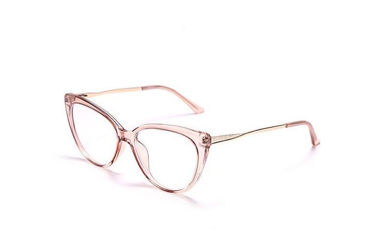 TR90 Anti-Blue Light Cat-Eye Metal  Retro Mirror Sunglasses