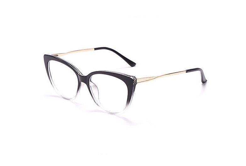 TR90 Anti-Blue Light Cat-Eye Metal  Retro Mirror Sunglasses