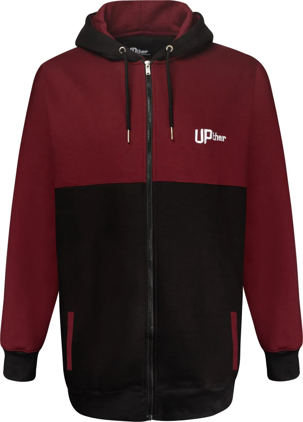 Uptheir Boulders Zip Through Hoody - Burgundy